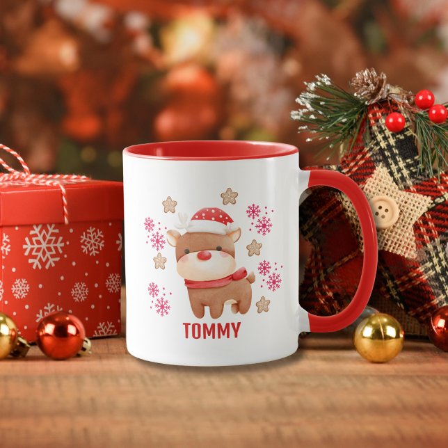 Cute Red Reindeer Name Mug (Creator Uploaded)
