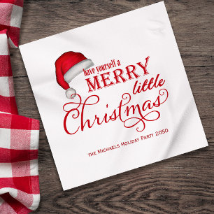 Cute Red Santa Claus Hat Custom Napkin