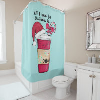 Cute Red Santa Hat Coffee Candy Cane Christmas