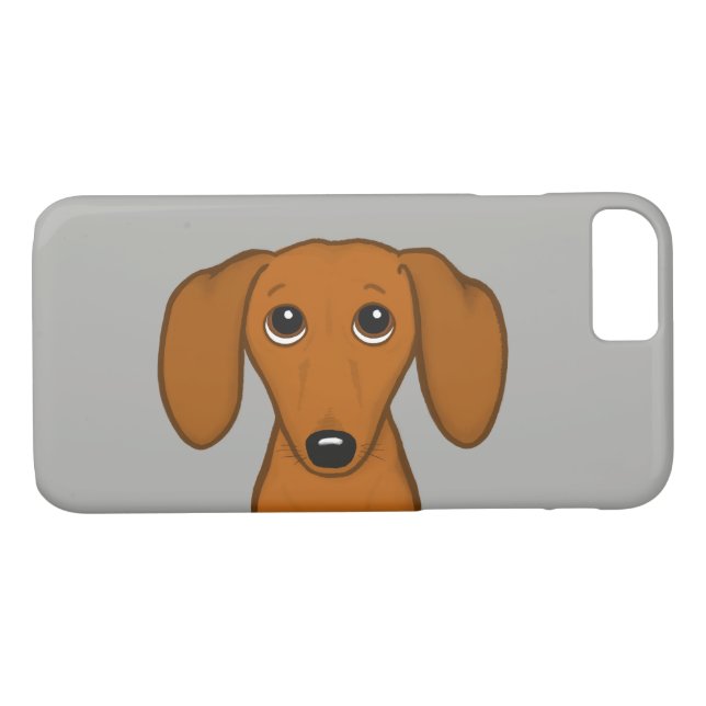 Cute Red Shorthair Dachshund | Cartoon Wiener Dog Case-Mate iPhone Case (Back (Horizontal))