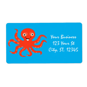 Cute Red Smiling Octopus Thunder_Cove