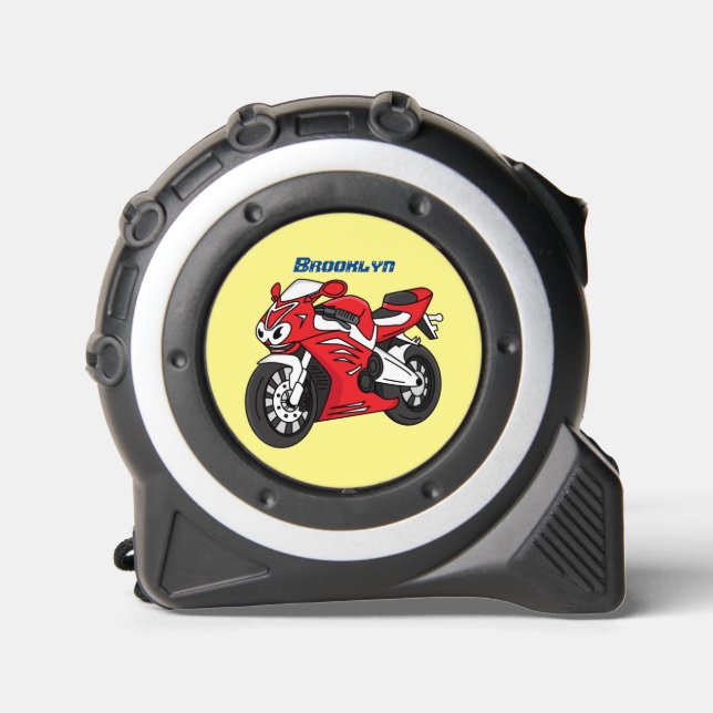 Cute red sports motorcycle cartoon 1 (Front)