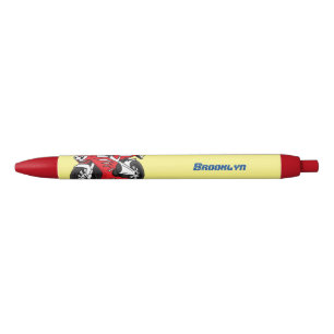 Cute red sports motorcycle cartoon black ink pen