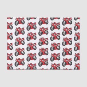 Cute red sports motorcycle cartoon tissue paper