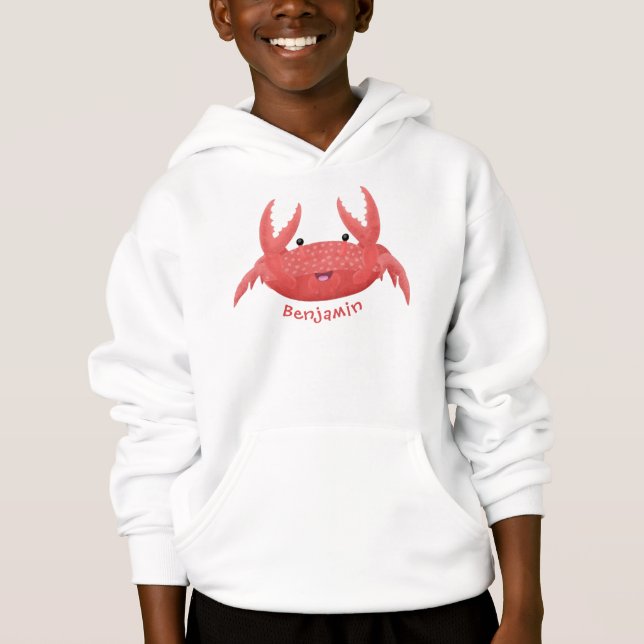 Cute red spotty crab cartoon illustration (Front)