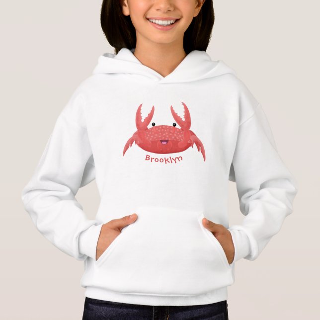 Cute red spotty crab cartoon illustration (Front)
