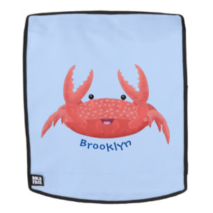 Cute red spotty crab cartoon illustration backpack