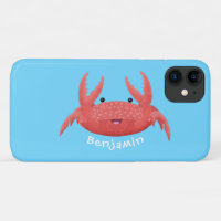 Cute red spotty crab cartoon illustration