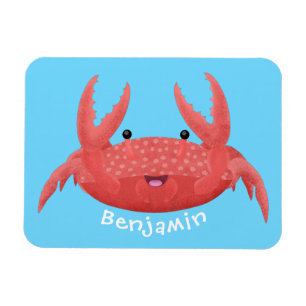Cute red spotty crab cartoon illustration magnet