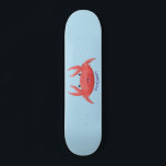 Cute red spotty crab cartoon illustration skateboard<br><div class="desc">This crabby spotty red crab is ready for seaside fun! Drawn in cute cartoon illustration style.</div>