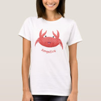 Cute red spotty crab cartoon illustration