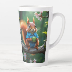 Cute Red Squirrel on The Tree-68364 Latte Mug
