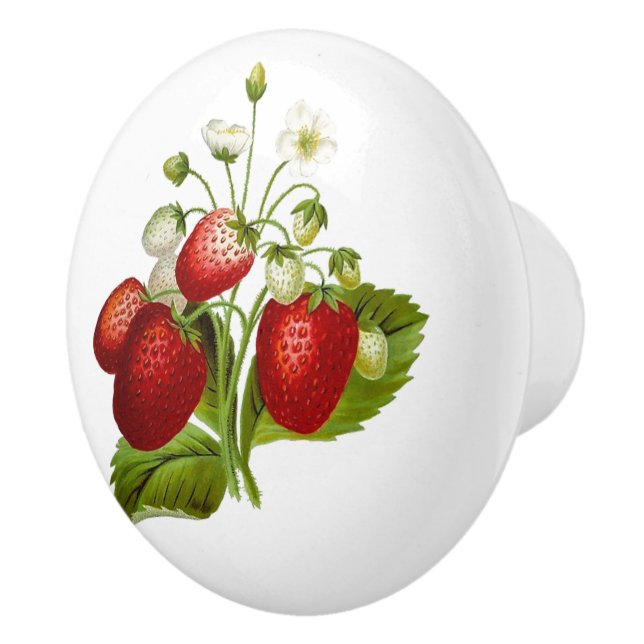Cute Red Strawberry Ceramic Knob (Right)
