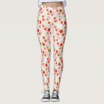 Cute Red Strawberry Fruit Pattern Leggings<br><div class="desc">A sweet red and pink strawberry and flower pattern decorates these leggings. A fun,  stylish fruit pattern  for girls. Designed for you by Blackberry Boulevard.</div>