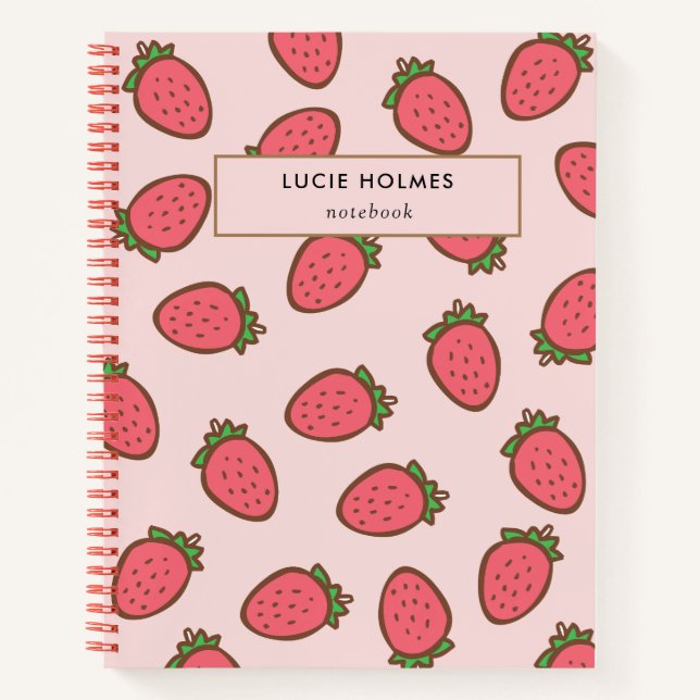 Cute Red Strawberry Fruit Pattern  Notebook (Front)