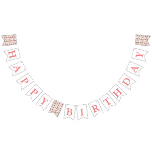 Cute Red Strawberry Girl 1st Birthday Party Bunting