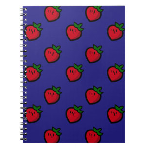 Cute Red Strawberry Pattern for Vegans Notebook