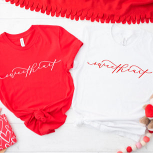 Cute Red Sweetheart Script Valentine’s Day Shirt