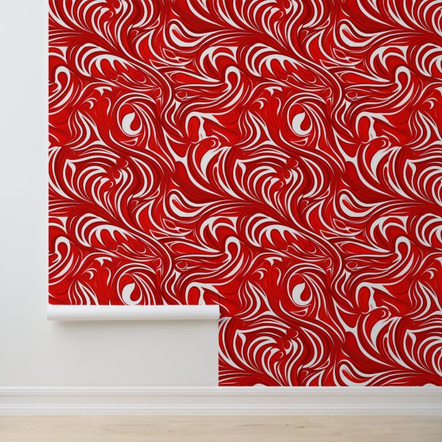 Cute red tiled twirl pattern  wallpaper (Application)