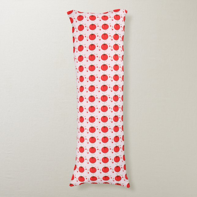 Cute Red Tomato Pattern Body Cushion (Front Vertical)