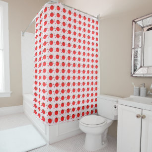 Cute Red Tomato Pattern Shower Curtain