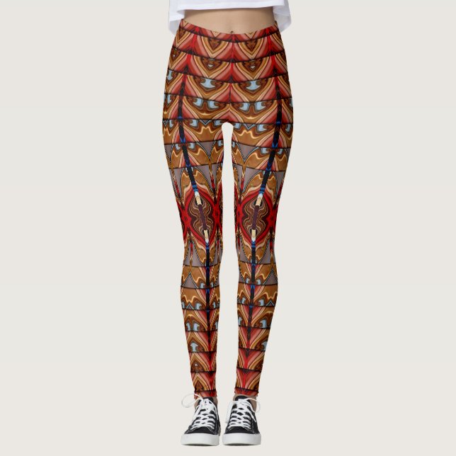 Cute red trendy "Ratti_Creative_Arts" Legging (Front)