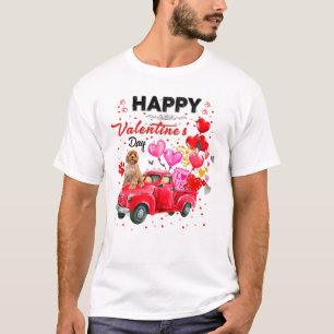Cute Red Truck Cavoodle Valentines Day Costume Boy T-Shirt