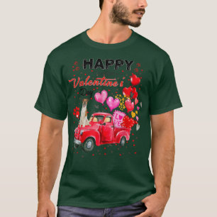 Cute Red Truck Fox Terrier Valentines Day Costume T-Shirt