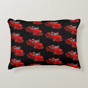 Cute Red Vintage Fire Truck Decorative Cushion