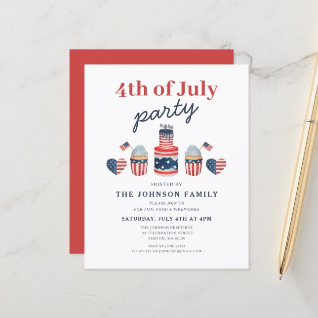 Cute Red White And Blue 4th Of July Party (Front/Back In Situ)