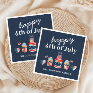 Cute Red White And Blue 4th Of July Party Napkin