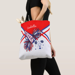 Cute Red, White and Blue Cheerleader Design 2 Tote Bag