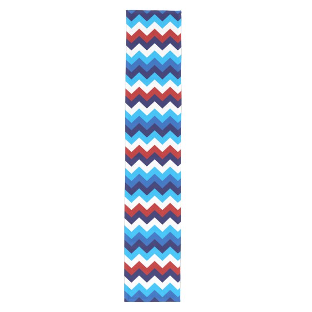 Cute Red White Blue Chevrons Medium Table Runner (Front)
