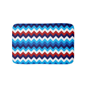 Cute Red White Blue Chevrons Small Bath Mat