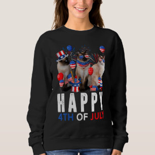Cute Red White Blue Siamese Cat Patriotic Happy 4t Sweatshirt