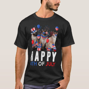 Cute Red White Blue Siamese Cat Patriotic Happy 4t T-Shirt