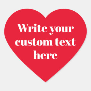 Cute red white custom modern text typography heart sticker