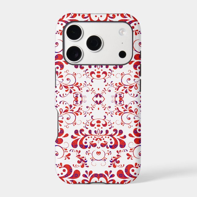Cute red white floral pattern (Back)