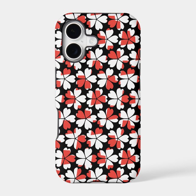 Cute red white flowers patterns (Back)