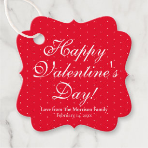 Cute red white polka dots custom Valentine's Day Favour Tags
