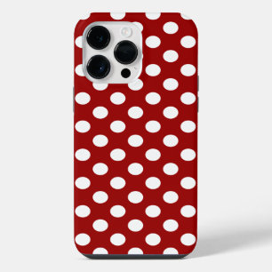 Cute Red White polka dots retro pattern iPhone Case