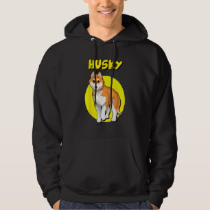 Cute Red & White Siberian Husky Brown Eyes Hoodie