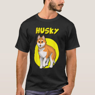 Cute Red & White Siberian Husky Brown Eyes T-Shirt