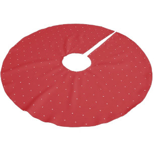 Cute red white tiny polka dots pattern Christmas Brushed Polyester Tree Skirt