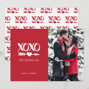 Cute Red & White XOXO Valentine's Day Holiday Card
