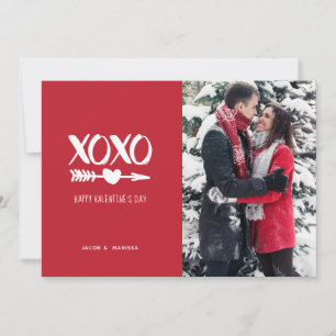 Cute Red & White XOXO Valentine's Day Holiday Card