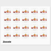 Cute Red Woodland Animal Train Any Age Birthday Square Sticker (Sheet)