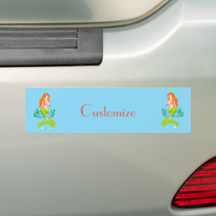 Cute Redheaded Mermaid Thunder_Cove Bumper Sticker