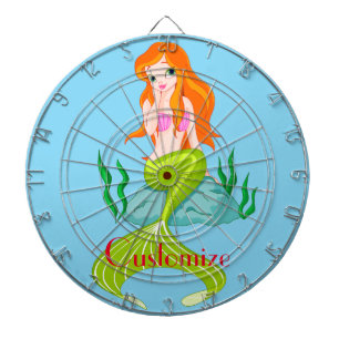 Cute Redheaded Mermaid Thunder_Cove Dartboard