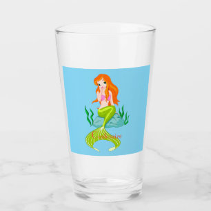 Cute Redheaded Mermaid Thunder_Cove Glass